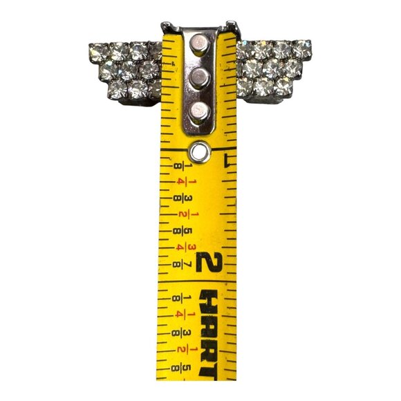 Vintage 1920s Art Deco Rhinestone Shoe Clips Small Sparkling Bridal Flapper Glam - Picture 3 of 3